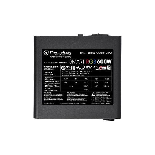 منبع تغذیه کامپیوتر ترمالتیک مدل THERMALTAKE Smart RGB 600W - Image 3