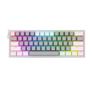 کیبورد با سیم گیمینگ ردراگون مدل Redragon FIZZ K617 RGB Grey-White