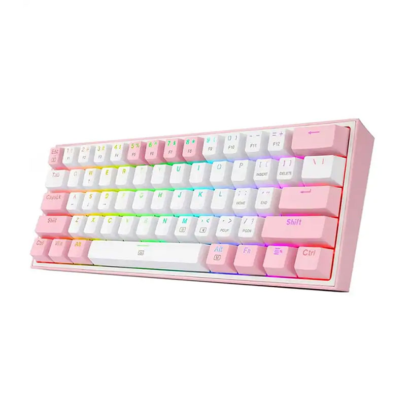 کیبورد با سیم گیمینگ ردراگون مدل Redragon FIZZ K617 RGB White-Pink - Image 2