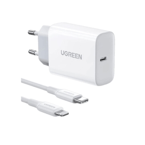 شارژر دیواری یوگرین مدل UGreen CD137-50698 20W همراه با کابل USB-C to Lightning