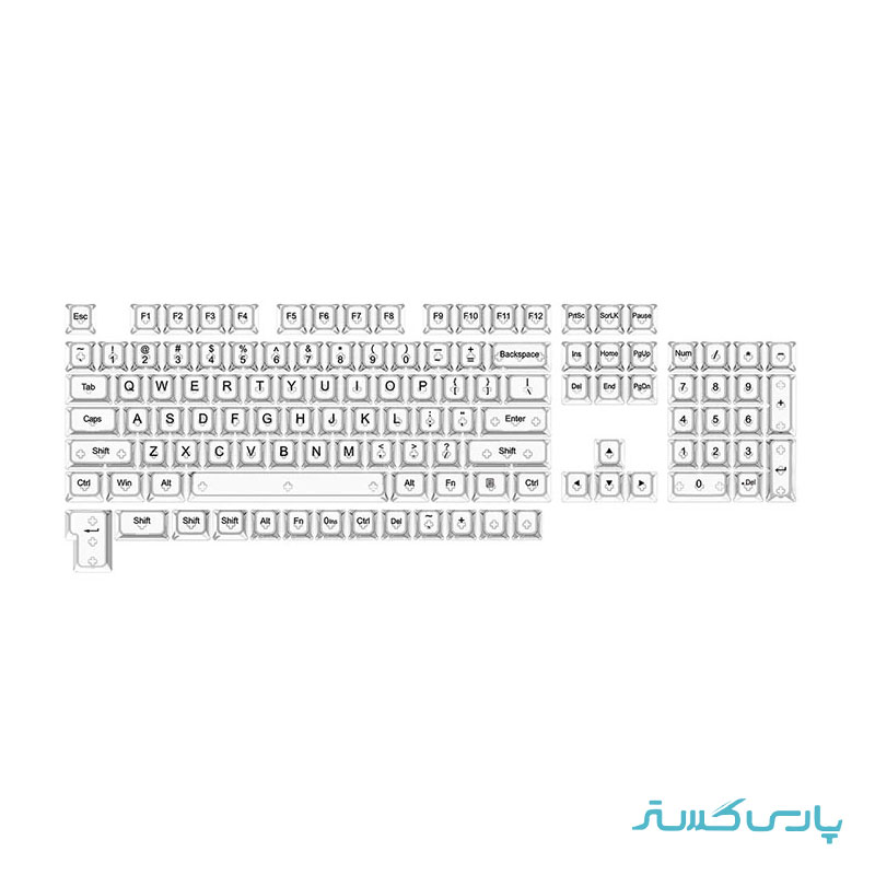 مجموعه کامل کلید کیبورد مکانیکال ردراگون مدل Redragon CRYSTAL KEYCAP A137 Transparent