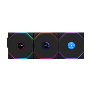 پک 3 تایی فن کیس لیان لی مدل LIAN LI UNI FAN TL 120 LCD Wireless